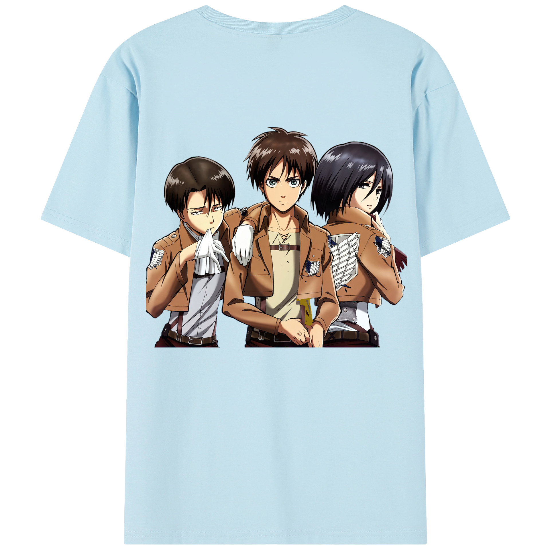（画像用） 進撃の巨人 エレン･イェーガー Attack on Titan Eren Jäger 綿100％半袖Tシャツ（背面プリント）